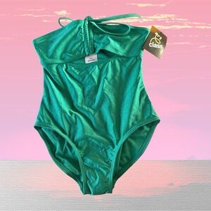 Art Class Girls' Emerald Green One-Piece Swimsuit. Size M 8